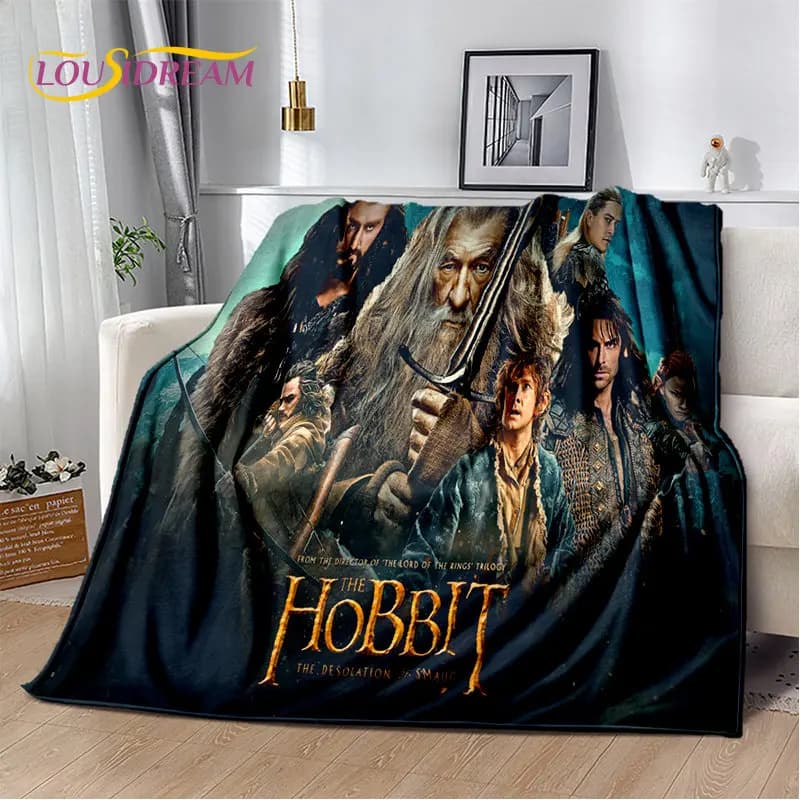 L-Lord of the Rings H-Hobbit Morbida coperta di peluche, coperta di flanella per soggiorno, camera da letto, divano letto, copertura da picnic per bambini