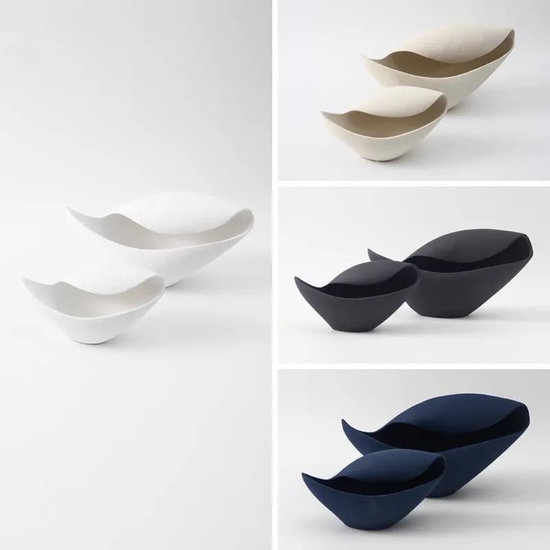 Vaso in ceramica moderno, semplice e creativo, di forma irregolare, per composizioni di fiori secchi, piatto per frutta, contenitore per soggiorno, ingresso, decorazione.