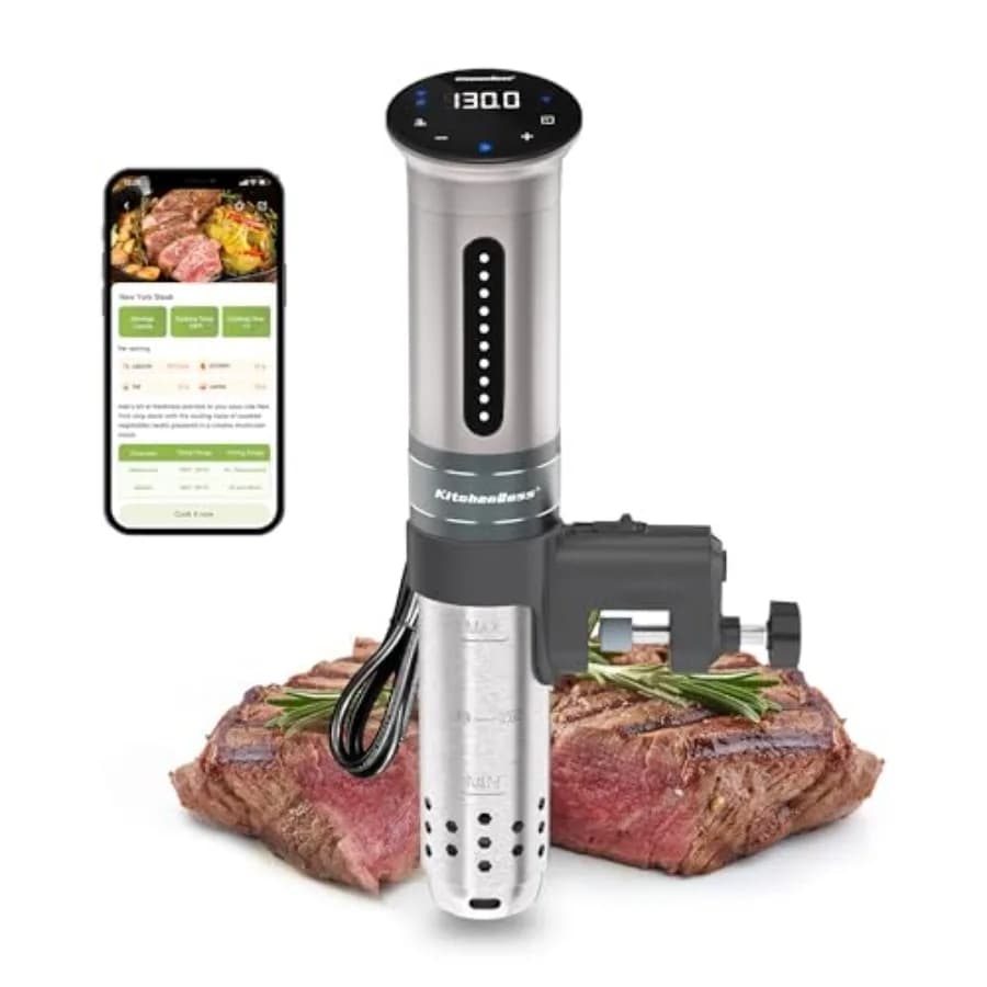 Cucina a Immersione Sous Vide Wi-Fi: Macchina Sous Vide Ultra-Silenziosa con Controllo APP, 1100W, Impermeabile IPX7, Precisione Sous-Vide