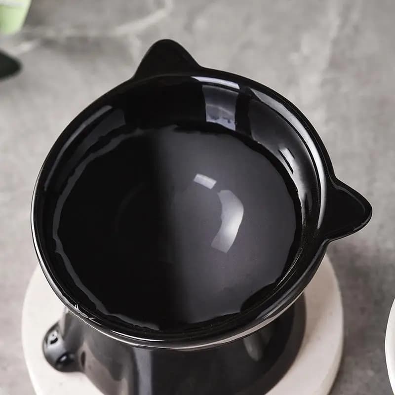 .Hot Sale-Elevated Slanted Anti Tip Cat Bowl Neck Protection Dual Purpose Pet Food Water Feeder Large Capacity Pet Supplies