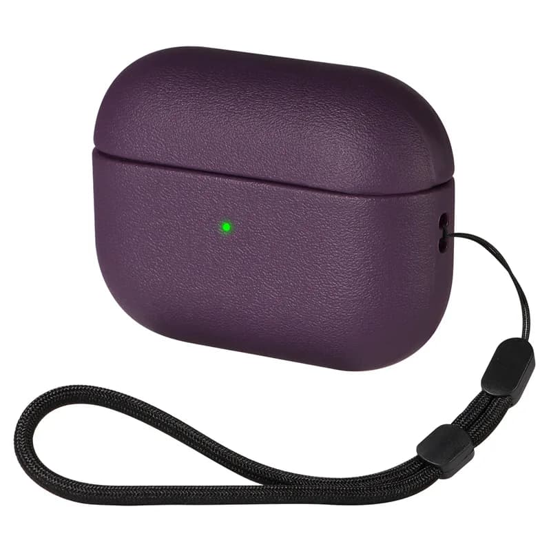 Protective case for Bluetooth earphones Protective case with leather pattern for Apple AirPods pro 2 Pro2 earphone case with cord