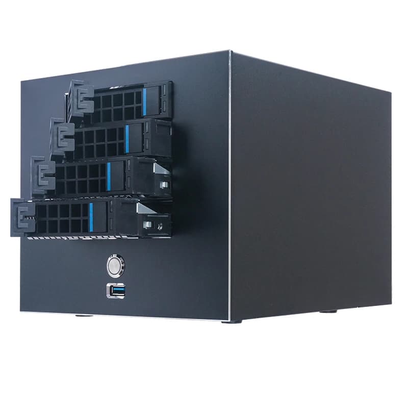 Chassis nas sostituibile a caldo a 4 dischi Server di archiviazione di rete aziendale Piccolo telaio fai-da-te Flex Power Sas Disco rigido