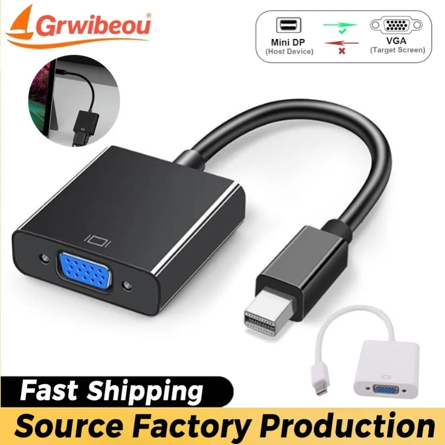 Adattatore Mini DisplayPort a VGA 1080P, Cavo Convertitore Mini DP a VGA per Monitor HDTV, MacBook Air Pro, iMac, Mac, Laptop, Surface