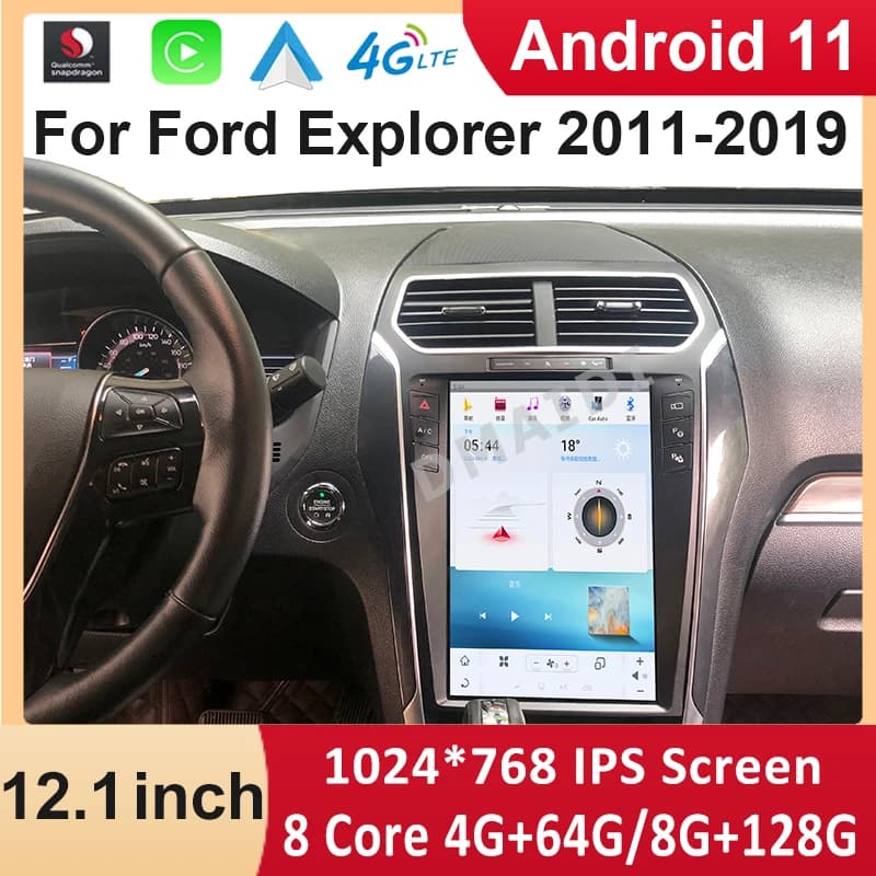 Navigazione GPS per auto 12.1 "Android 11 128G Lettore multimediale per Ford Explorer 2011 - 2019 Carplay Auto Stereo Radio Tesla Schermo
