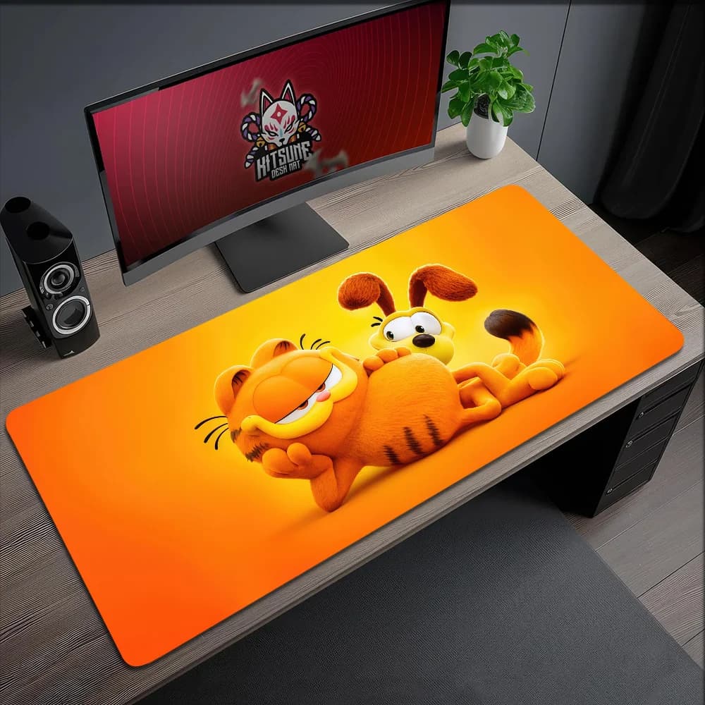 Tappetino per Mouse Divertente Antiscivolo con Bordo Rinforzato per Ufficio, Studenti, Gaming, Grande Tappetino da Scrittura G-Garfield Imbottito