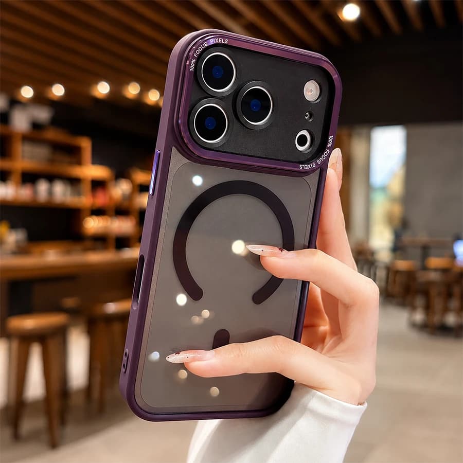 Fashion Minimalist Clear Magnetic Phone Case | Skin-Friendly Edge with Full Protection, Anti-Yellowing & Anti-Scratch | Shatterproof Anti-Drop Design, MagSafe Wireless Charging Compatible for iPhone 11,12,13,14,15,16,17,18 Pro/Pro Max/Air/Plus Full Series