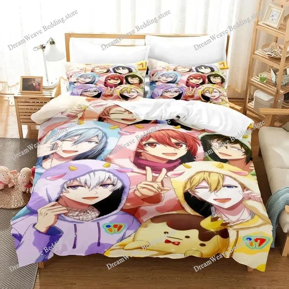 Set di Biancheria da Letto IDOLiSH7, Singolo, Matrimoniale, Queen, King Size, per Adulti e Bambini, Set Copripiumino con Stampa 3D Anime, Set Lenzuola 963