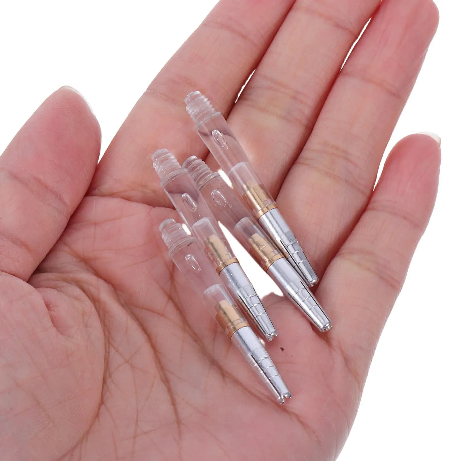 4Pcs Crystal Clear Rotating Dart Shafts for Enhanced Stability Accuracy Sleek Design Professional Soft Tip Stems Flights