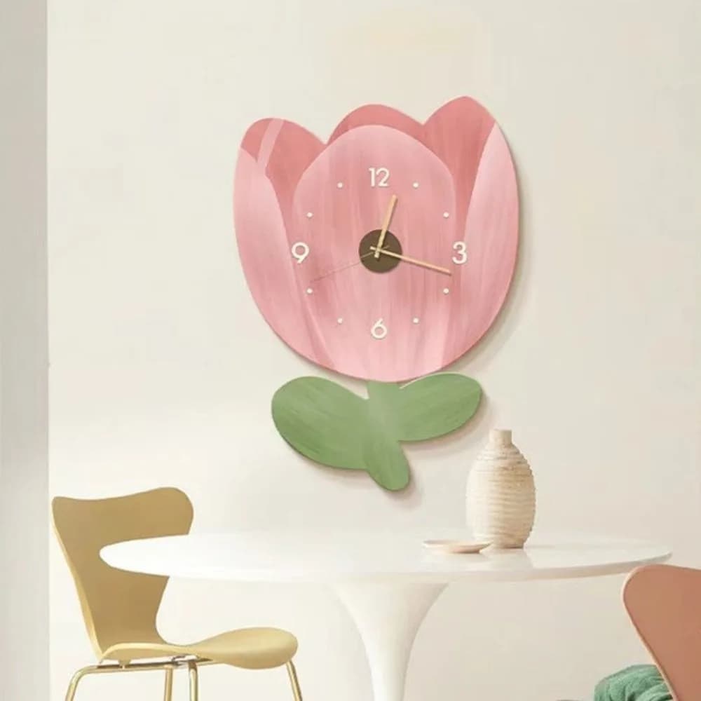 Orologio da Parete Decorativo 30cm con Fiori, Silenzioso, Moderno e Semplice, Orologio Artistico per Casa e Camera da Letto