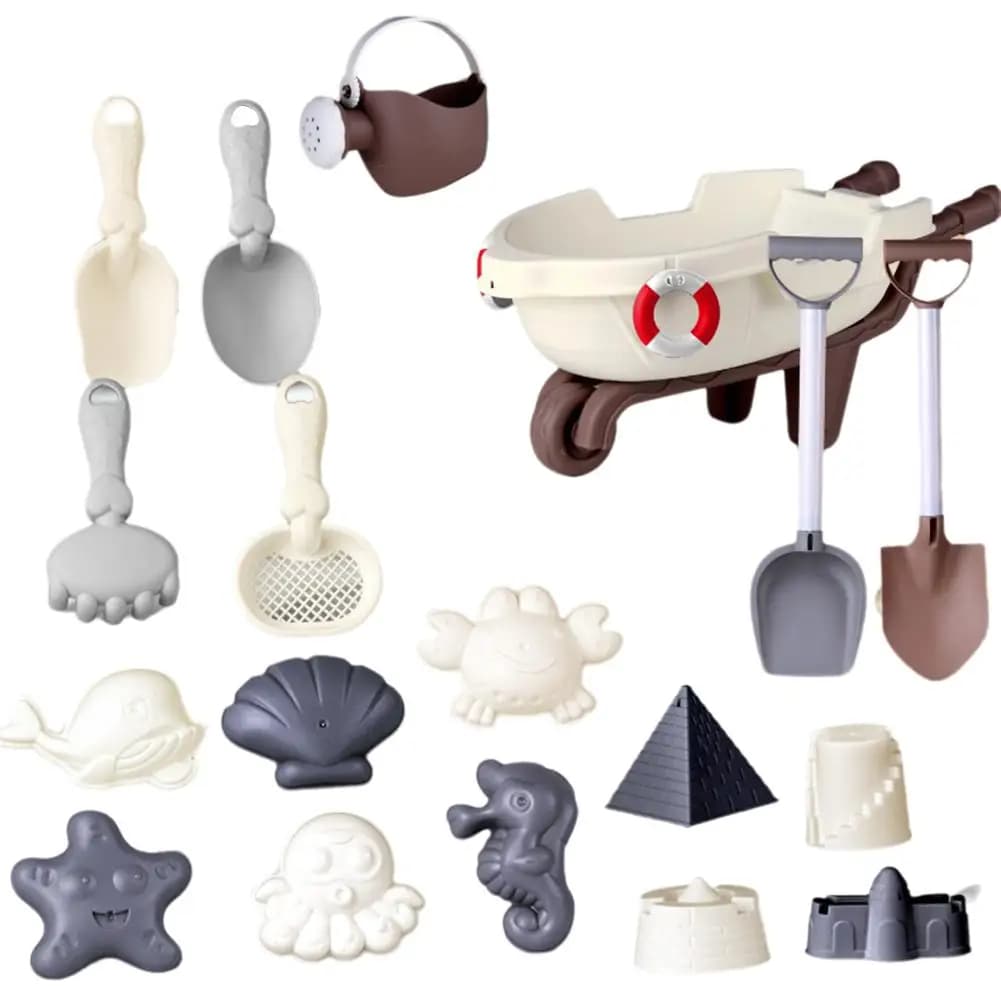 Set di Giocattoli da Spiaggia per Bambini: Kit per Giochi con Sabbia e Acqua con Secchiello, Clessidra, Paletta e Rastrello, Giocattoli Estivi da Giardino per Bambini