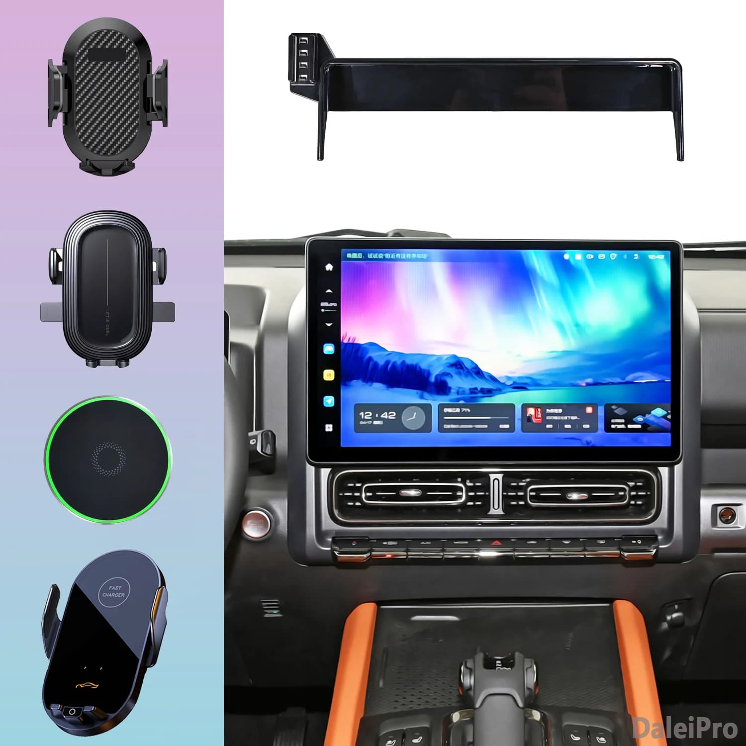 Per Haval H9 2024 Supporto per telefono Magnete per auto 15W Ricarica wireless veloce Supporto per telefono per auto Base di supporto MagSafe Accessori per auto