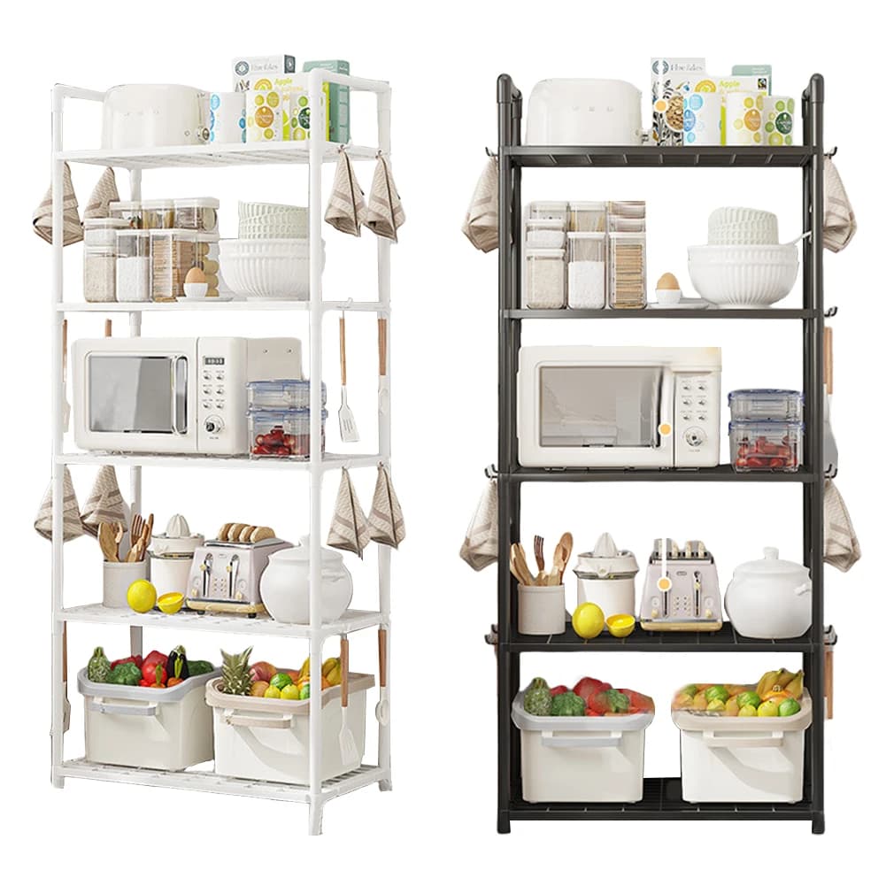 Storage Shelves 5 Tier Shelf Organizer Heavy Duty Garage Shelving Unit w/Leveling Feet Stable Metal Shelves Organizer for Pantry