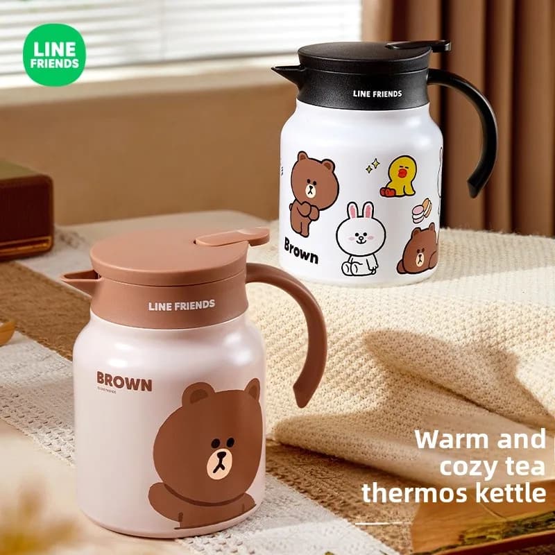 Brown Bear Large Capaci Insulated Water Bottle Heating Kettle for Students Home Use Hot Water Pot Stainl Steel Tea Pot