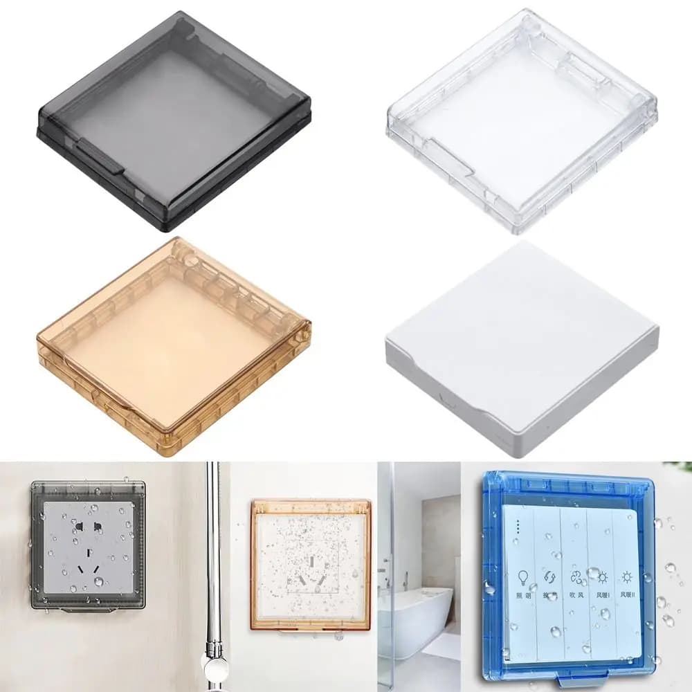Wall-mounted Switch Protective Cover Self-Adhesive 86 Type Socket Waterproof Box Plastic Electric Plug Cover Bathroom