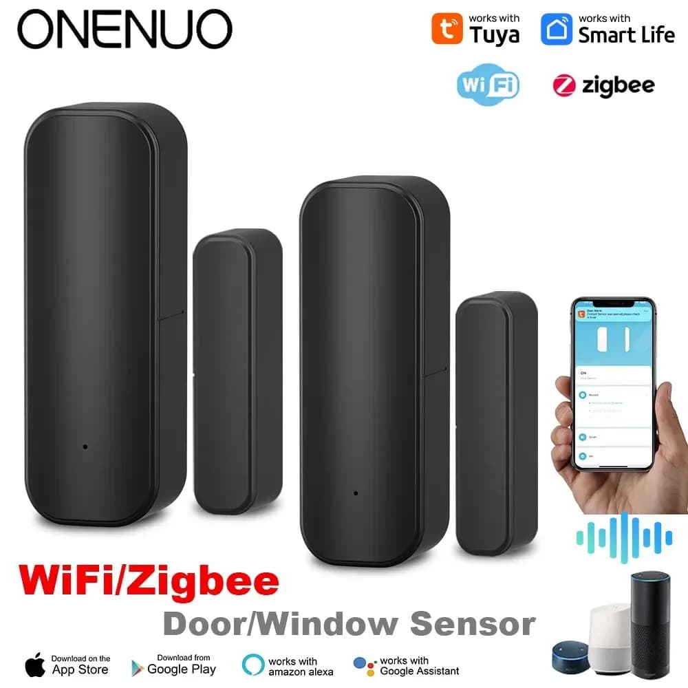 Tuya WiFi/ZigBee sensore per porte e finestre Smart Home Wireless Door Open Close detector APP allarme remoto funziona con Alexa Google Home