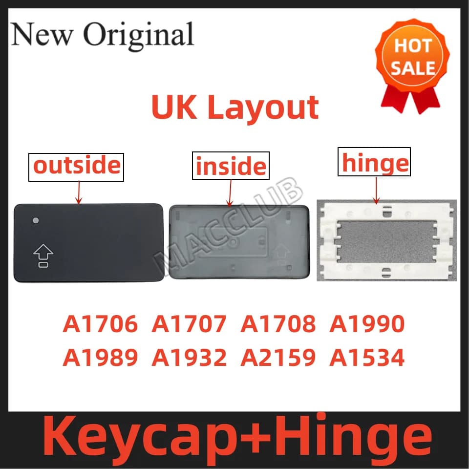 Caps Lock Keycap UK per MacBook Pro Retina A1708 A1706 A1707 A1989 A1990 A1534 A2159 A1534 tasti del cappuccio della tastiera con cerniera
