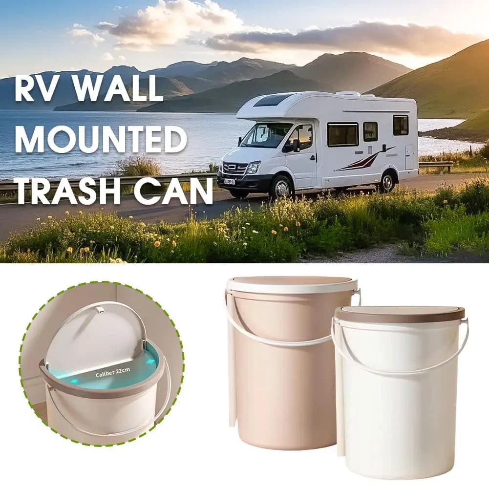 Pattumiera da 10 litri con coperchio per camper, campeggio, barche, camper, comoda per l'installazione su porte o pareti, pattumiera per auto I4L4