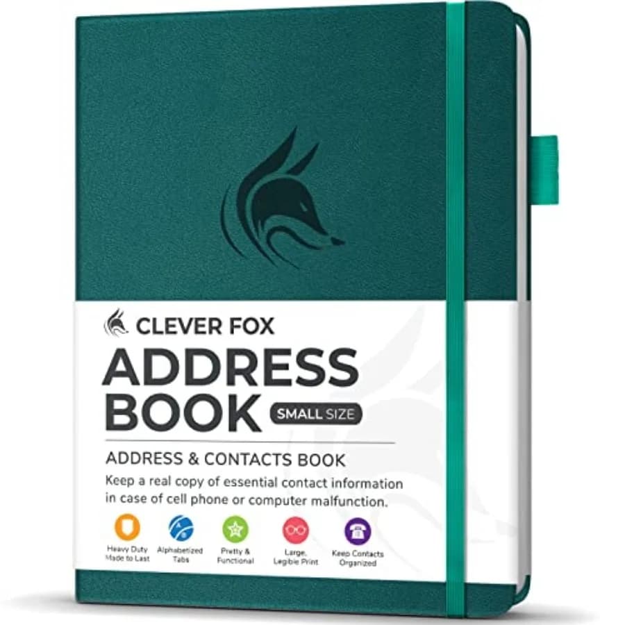 Address Book with alphabetic tabs - PU Leather Telephone and Address Book for Keeping Contacts Safe, Contact Organizer Journal,