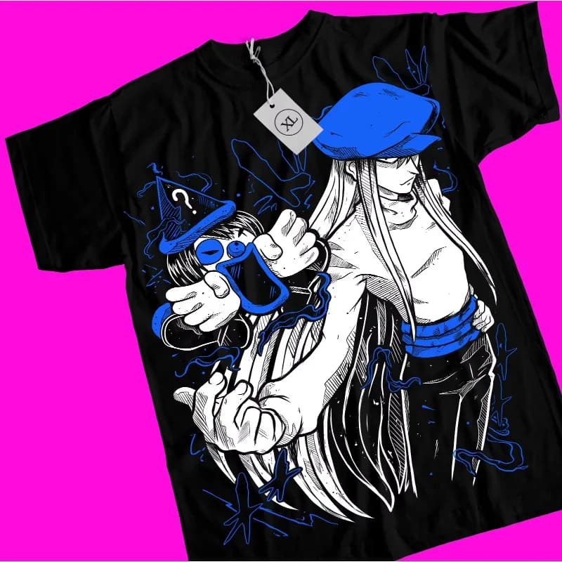 Tendenza Estate 2025 Cosplay Neutro in bianco e nero Hunter X Hunter Kite T-shirt Anime Manga HxH T-shirt nera Tutte le taglie Anime