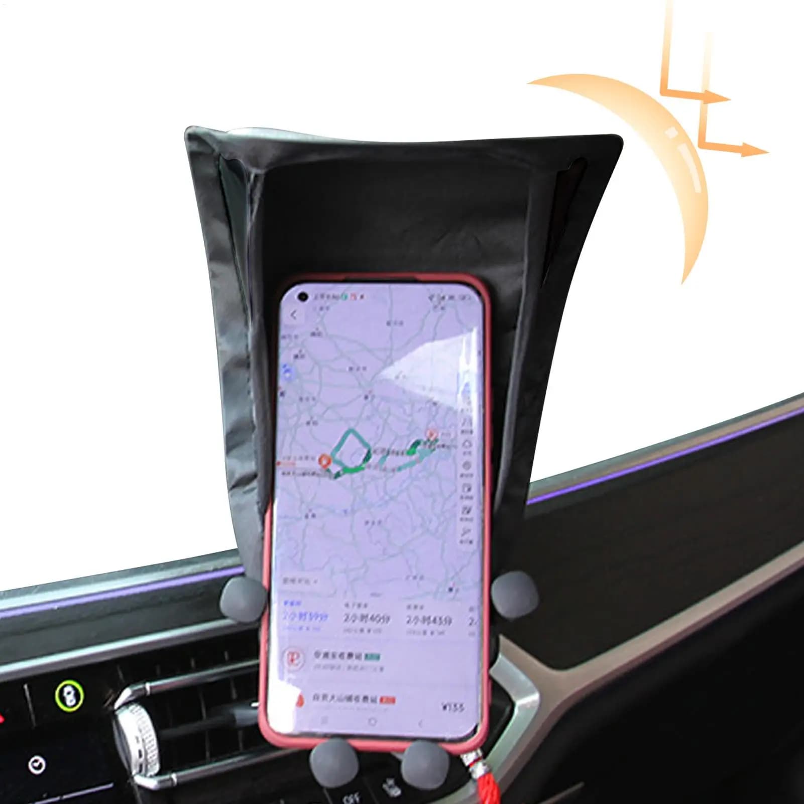 Phone Sun Shade Phone Sun Shade Glare Blocking Phone Stand Mobile Phone Holder Sun Shield For Motorcycle Bike And Car
