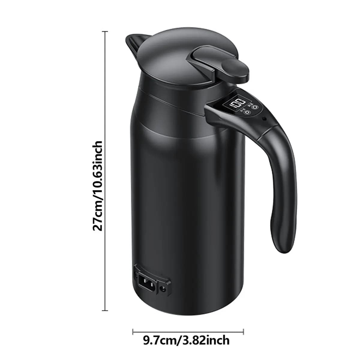 [HIHI] 800ML Electric Car Kettle with Rapid Boiling Stainless Steel Design for Travel