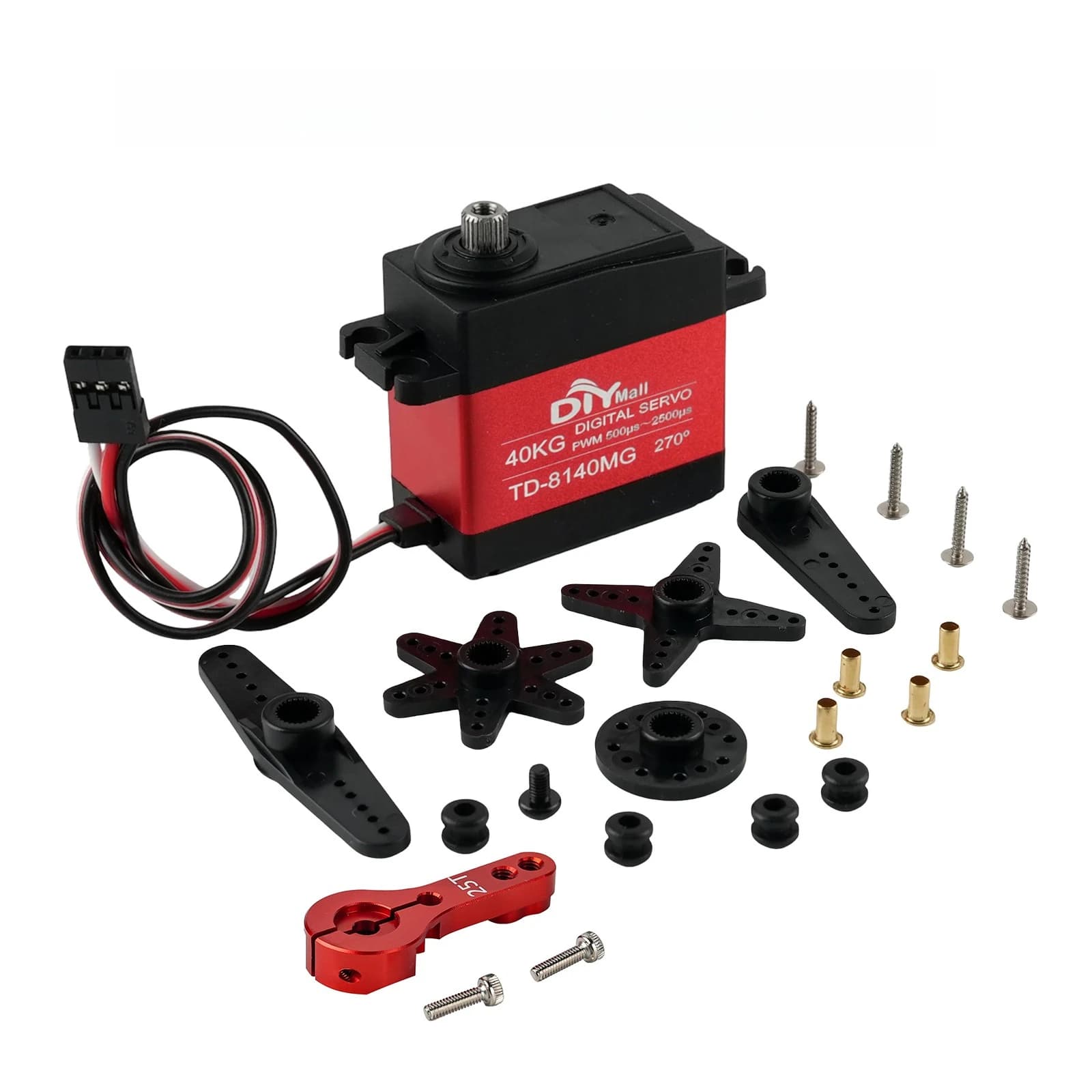 Servo Digitale TD-8140MG 40KG con Ingranaggi in Metallo 180/270° ° Controllabile a 360° ° Rotazione Continua per Auto RC e Modelli di Veicoli Telecomandati