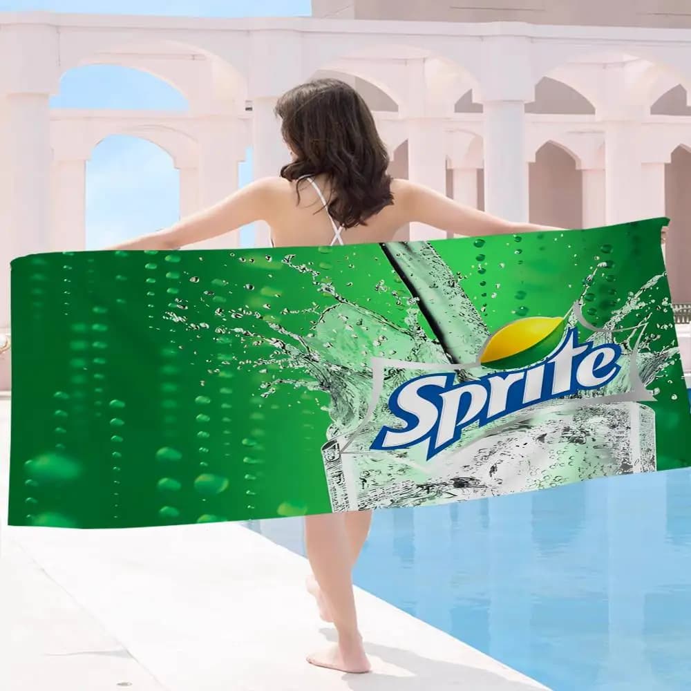 Asciugamani da spiaggia in microfibra con logo S-Sprite, asciugamano ad asciugatura rapida, asciugamano da spiaggia, asciugamano da piscina per viaggi, nuoto, yoga