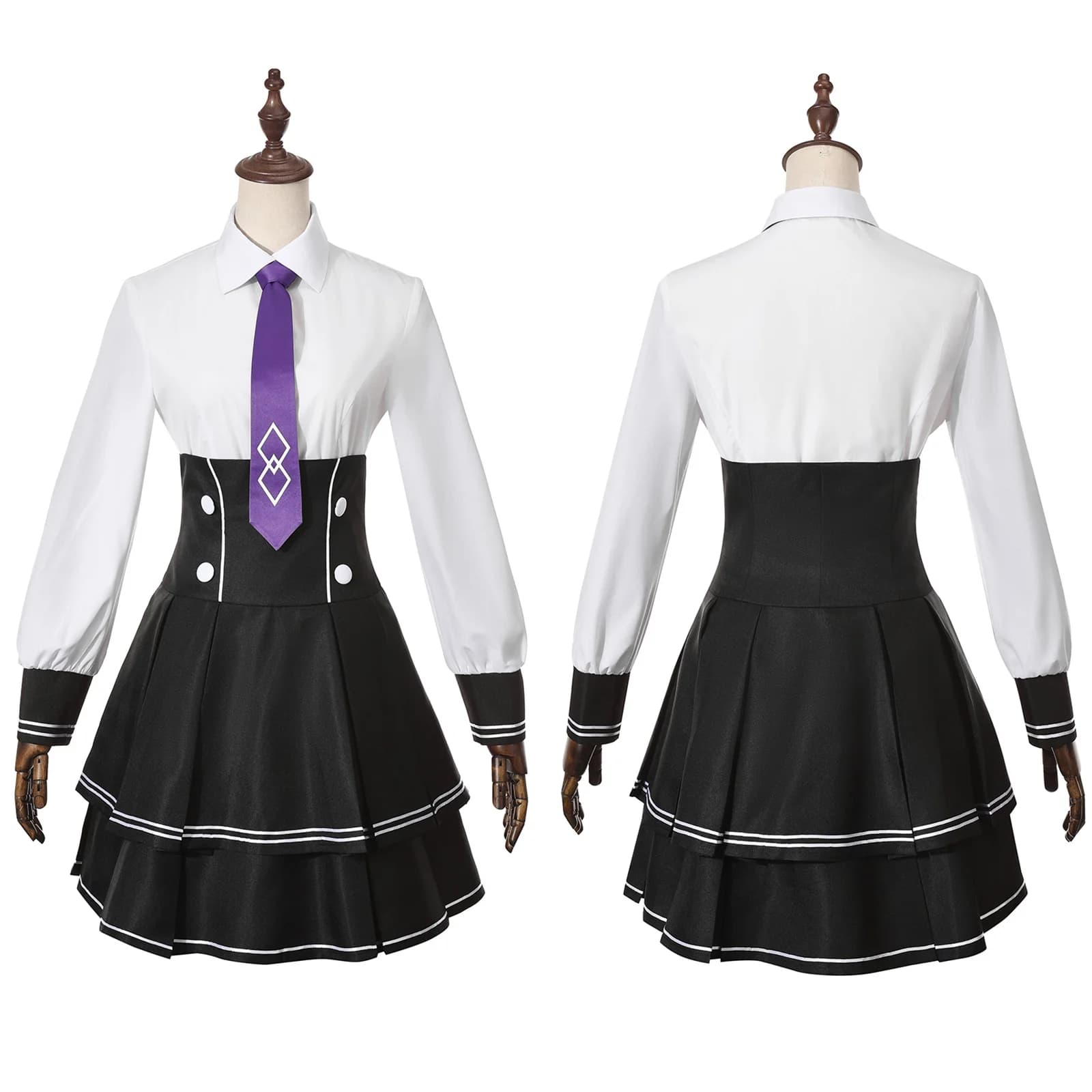 Mash Kyrielight Cosplay Costume Game Girl White Shirt High Waisted Pleated Skirt Set Halloween Carnival Party Uniform Set