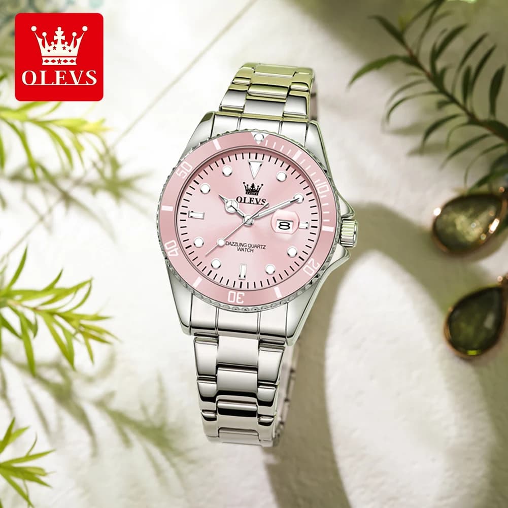 OLEVS Orologi da donna di lusso al quarzo Cinturino in acciaio Impermeabile Luminoso Orologi originali delle migliori marche per donna Orologi eleganti da donna