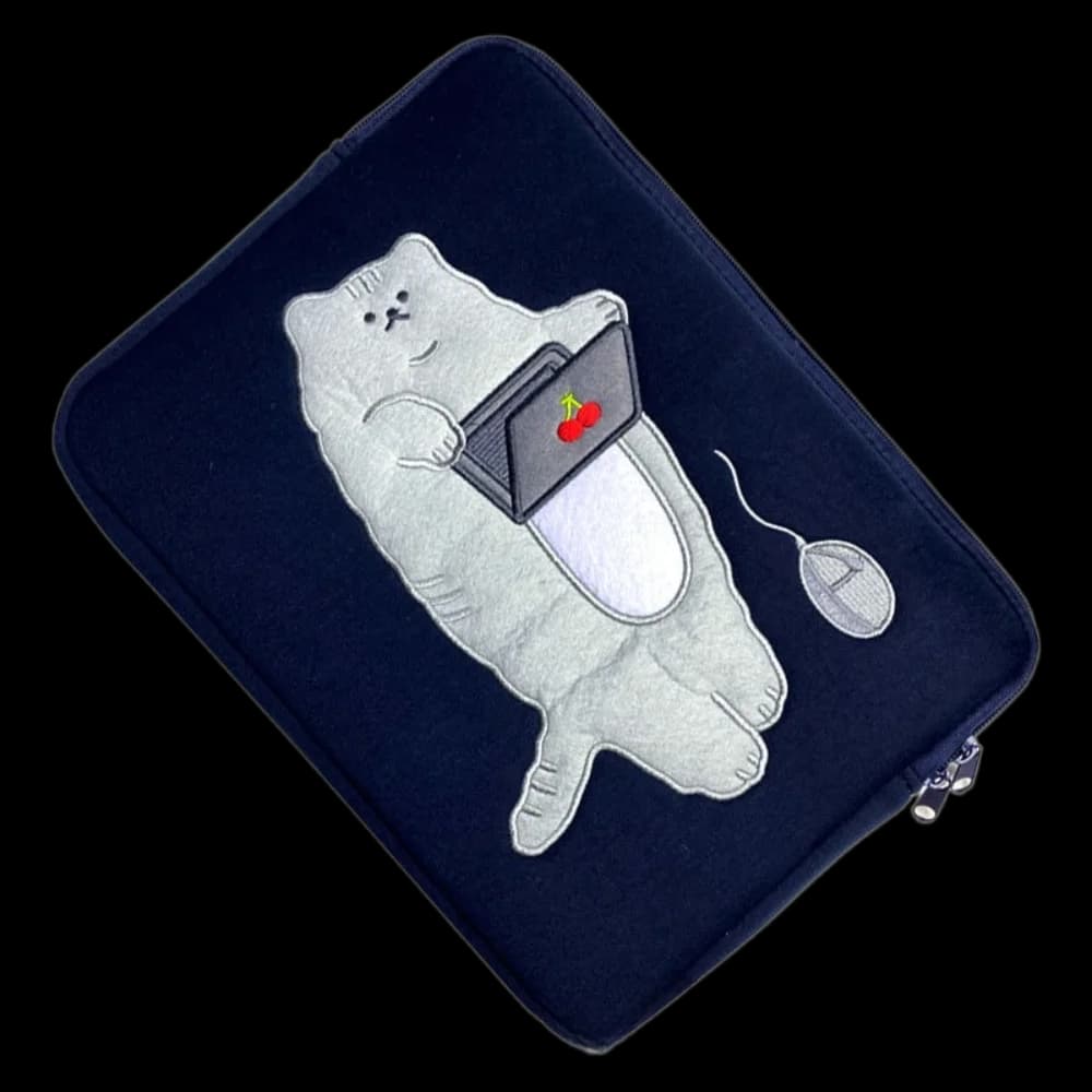 Borsa per tablet da 11 pollici Custodia protettiva per tablet in morbido peluche Custodia interna per cartoni animati Borsa per laptop per iPad Air/Samsung/Xiaomi