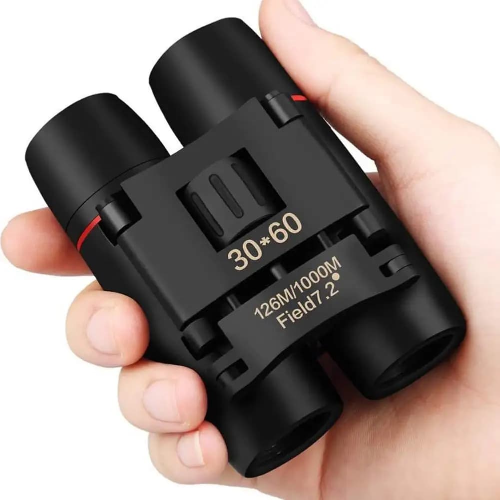 Binocolo compatto antiurto 30x60 HD FMC rivestito leggero pieghevole da viaggio concerto sportivo birdwatching telescopio da esterno
