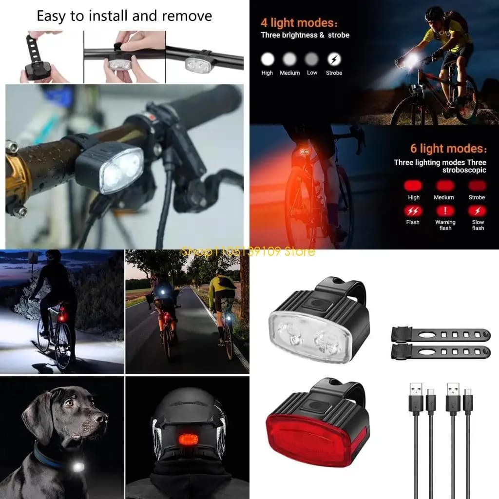 Luci anteriori e posteriori della bici a LED con batteria ricaricabile e disegni resistenti alle intemperie semplici per le