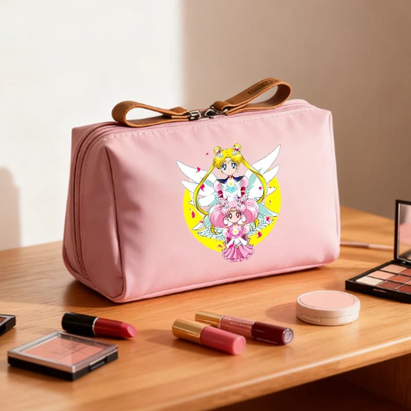 Borsa Cosmetica Sailor Moon per Donne, Pochette per Trucco Tsukino Usagi, Graziosa Borsa da Toilette da Viaggio, Organizer per Rossetti e Ombretti