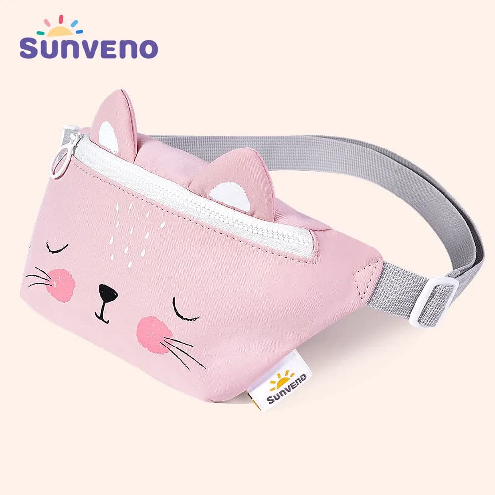 SUNVENO Fanny Pack for Little Girls/Boys, Waist Bag with Adjustable Belt, Crossbody Belt Bag of Cute Cartoon Design
