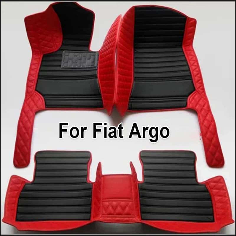 Set of 3 Personalized Car Mats in Luxury Leather for Fiat Argo 2020 2021 2022, Full Cover for Men and Women