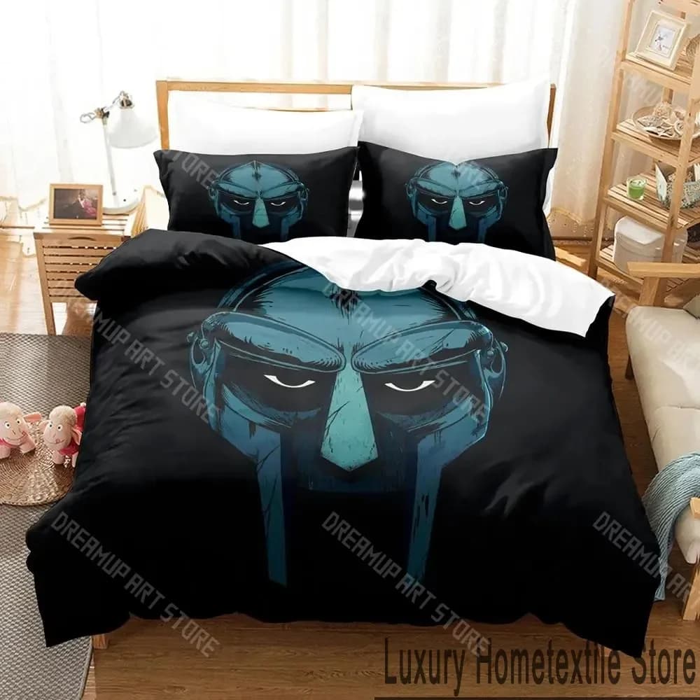 RIP MF DOOM Set biancheria da letto Singolo Twin Completo Queen King Size Set copripiumino per camera da letto per bambini adulti Set lenzuola con stampa 3D