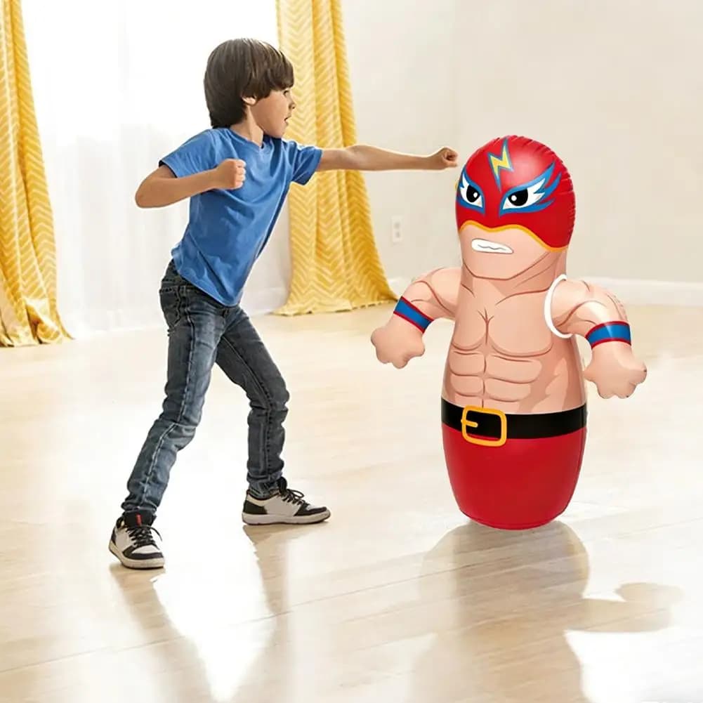 Parent-son Toys, Tumbler Boxing, Inflatable Boxing Bag, Kids Games, Sports Toys, Christmas Gift and Birthday for Boys and Girls F6i2