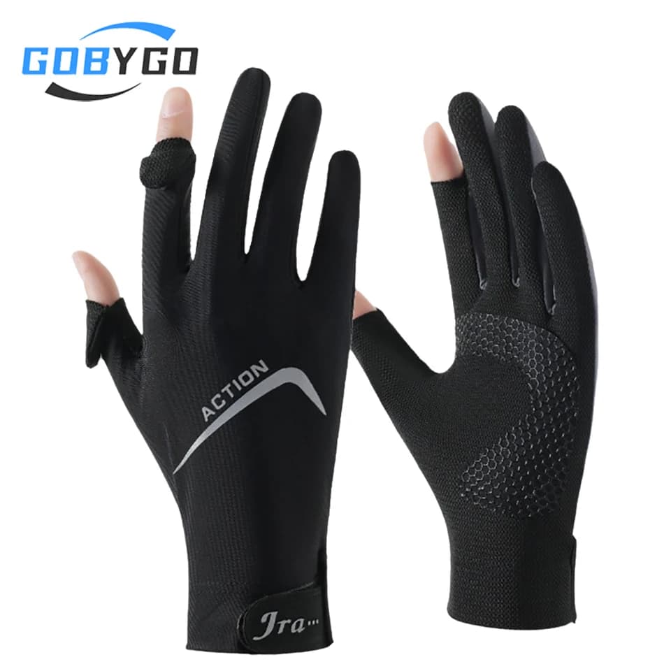 GOBYGO UPF50+ Guanti estivi da ciclismo Guanti protettivi UV antiscivolo Guanti sottili con protezione solare Guanti da ciclismo all'aperto antiscivolo con touch screen