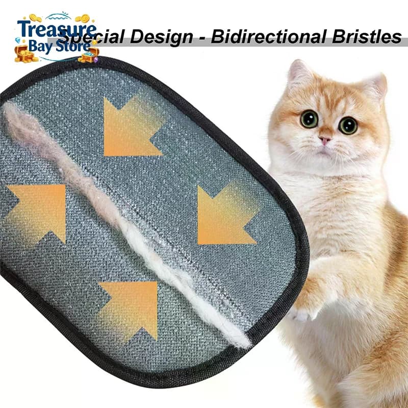 Pet Hair Glove Removal Cat Grooming Reusable Electrostatic Dedusting Brush Dog Hair Remover For Bed Sheet Couch Carpet Clothes