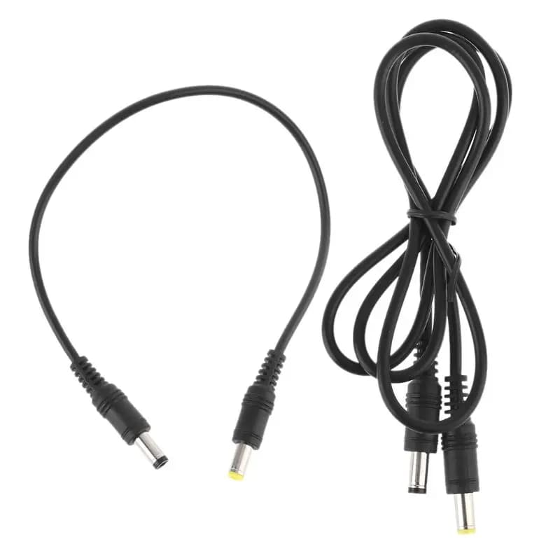 Universal DC Power Cord 5.5x2.1mm Male to 5.5x2.5mm Male Power Supply Cable Male Adapter for Laptop with LED CCTV Camera