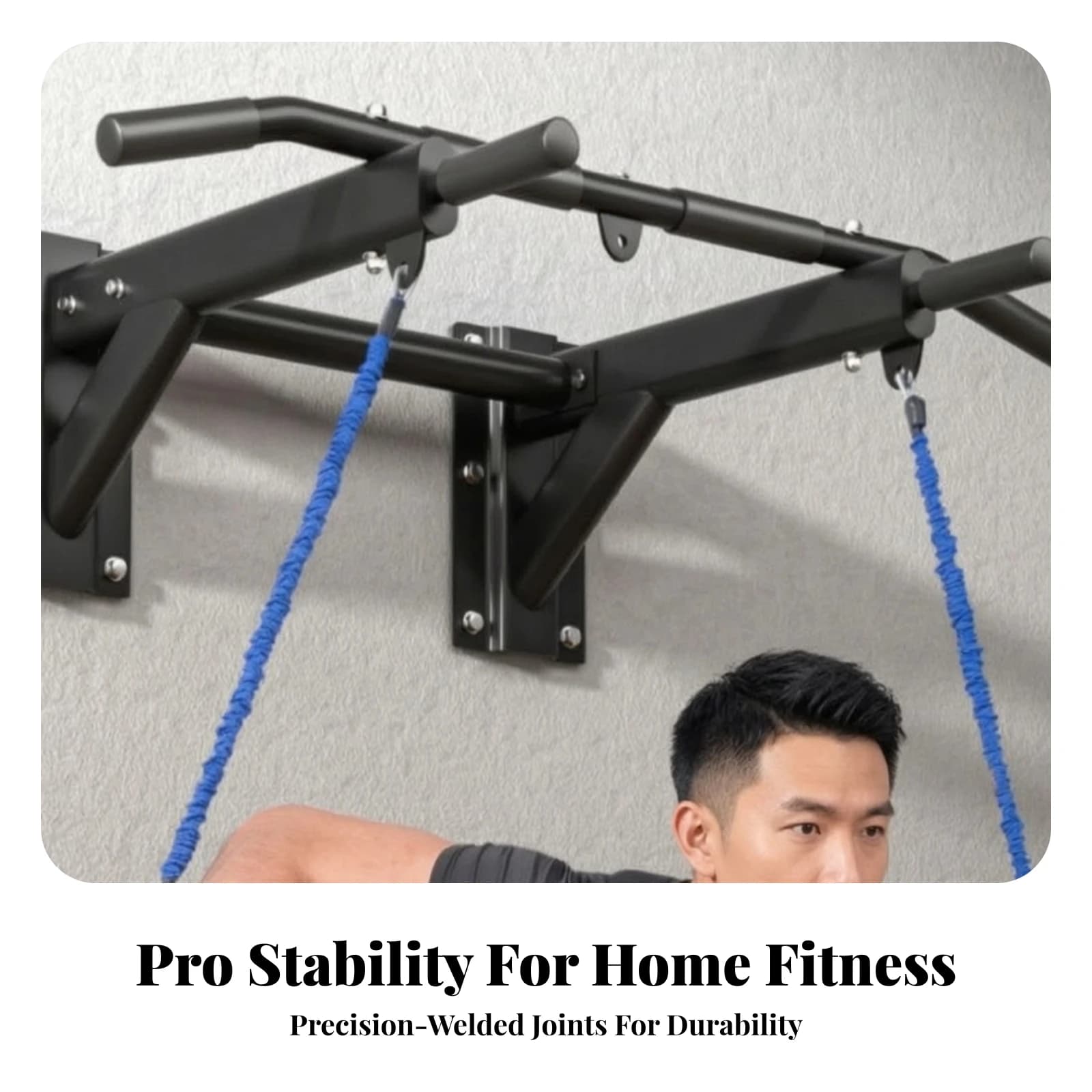 Wall-Mounted Pull-up Bar Heavy-Duty Wall Pull-up Bar Fitness Equipment Sturdy Space-Saving for Athletes, Home Gym, Garage