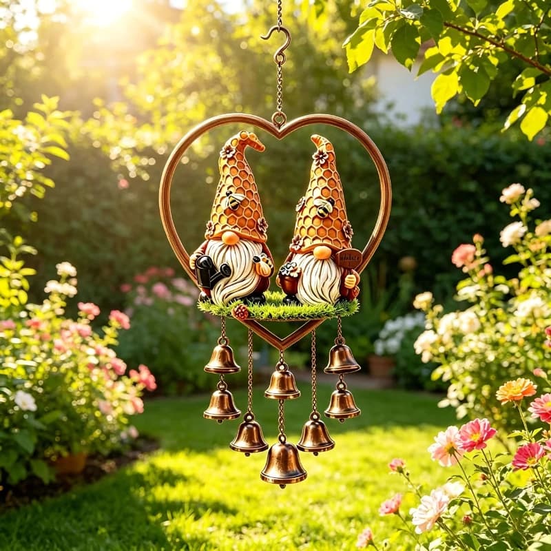 Heart Wind Chime Acrylic 2D Flat Butterfly Pendant Chain Hanging Ornament Home Garden Indoor Outdoor Decor