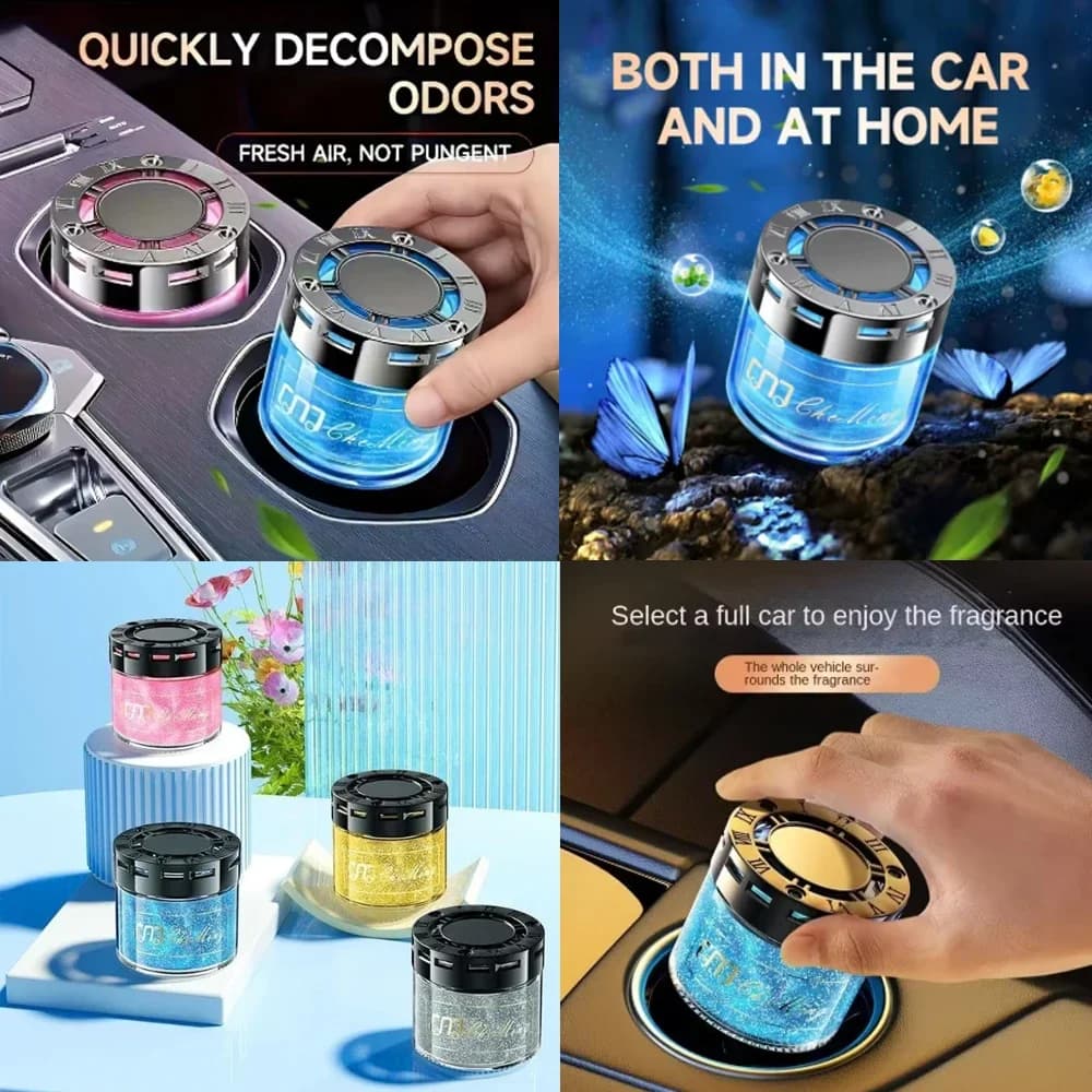 Nuovo Deodorante per Auto di Alta Gamma con Aromaterapia e Sabbia Fluida, Fragranza Solida, Decorazione per Sedile, Design con Logo Auto