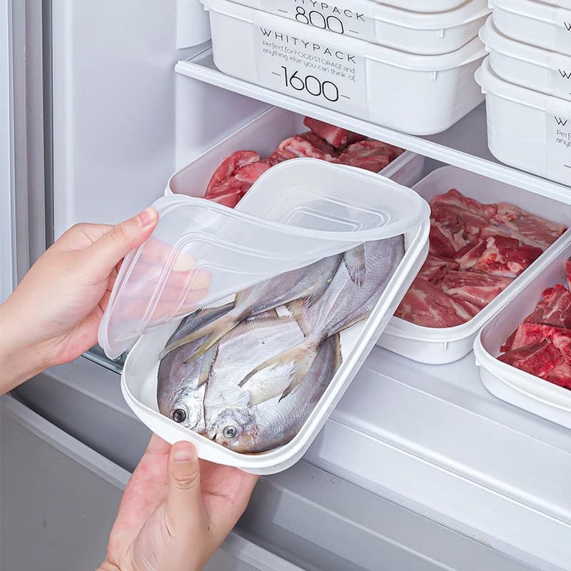 Scatola per la conservazione di carne giapponese, adatta al contatto con alimenti, per frigorifero, per la conservazione di frutta e verdura, per la preparazione dei piatti, con scomparti.