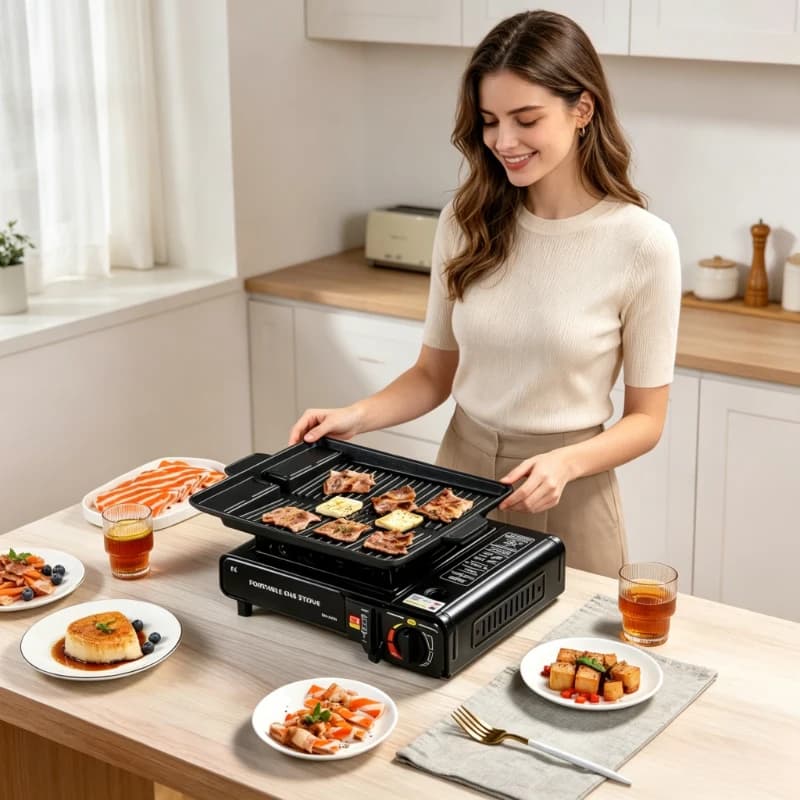 Portable cartridge stove, multi-functional stove,lightweight,suitable for camping,outdoor barbecuingand home cooking 3pcs