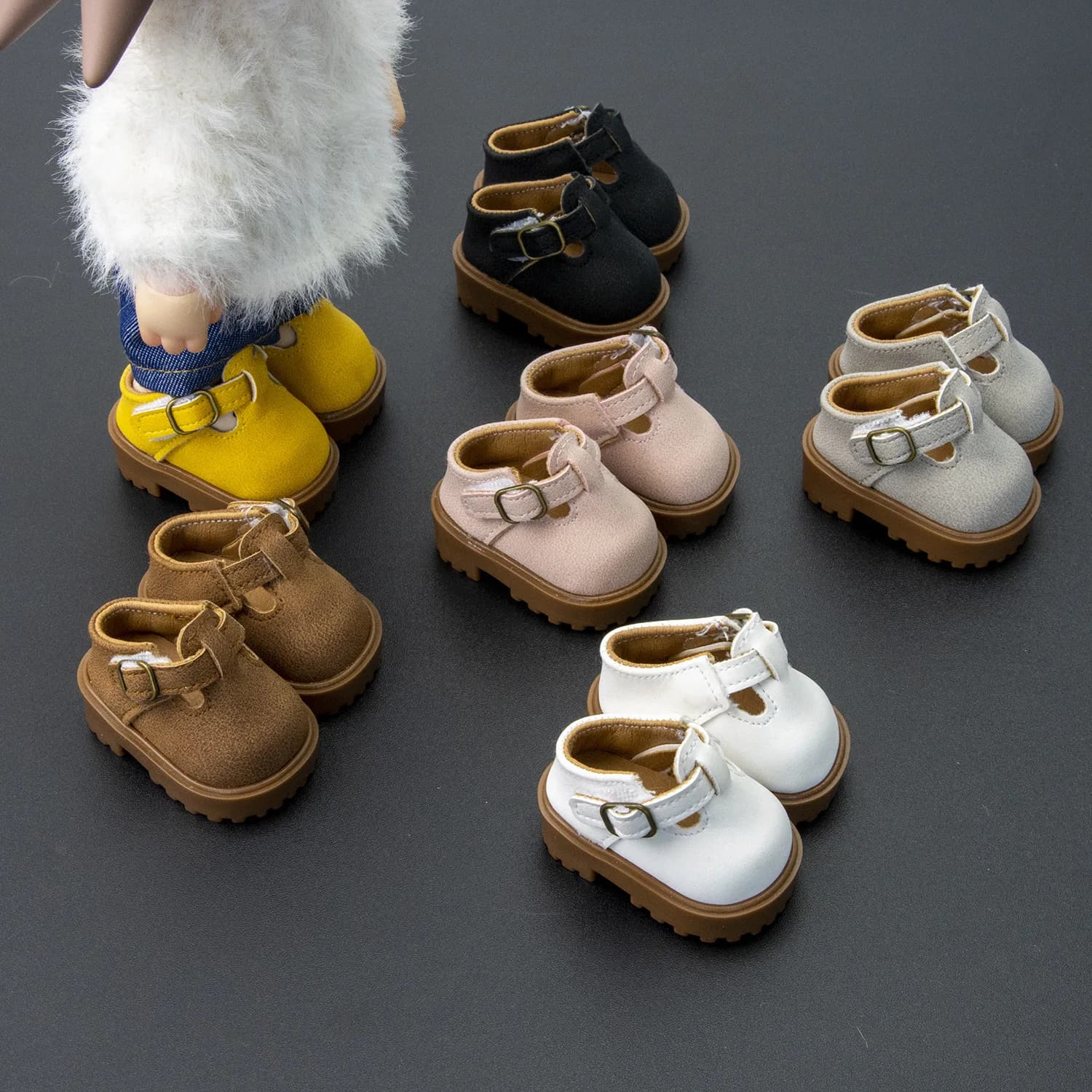Cute Doll Leather Sandals with Bow Decor for Kids And Collectors Multiple Styles Available Simple And Stylish Footwear