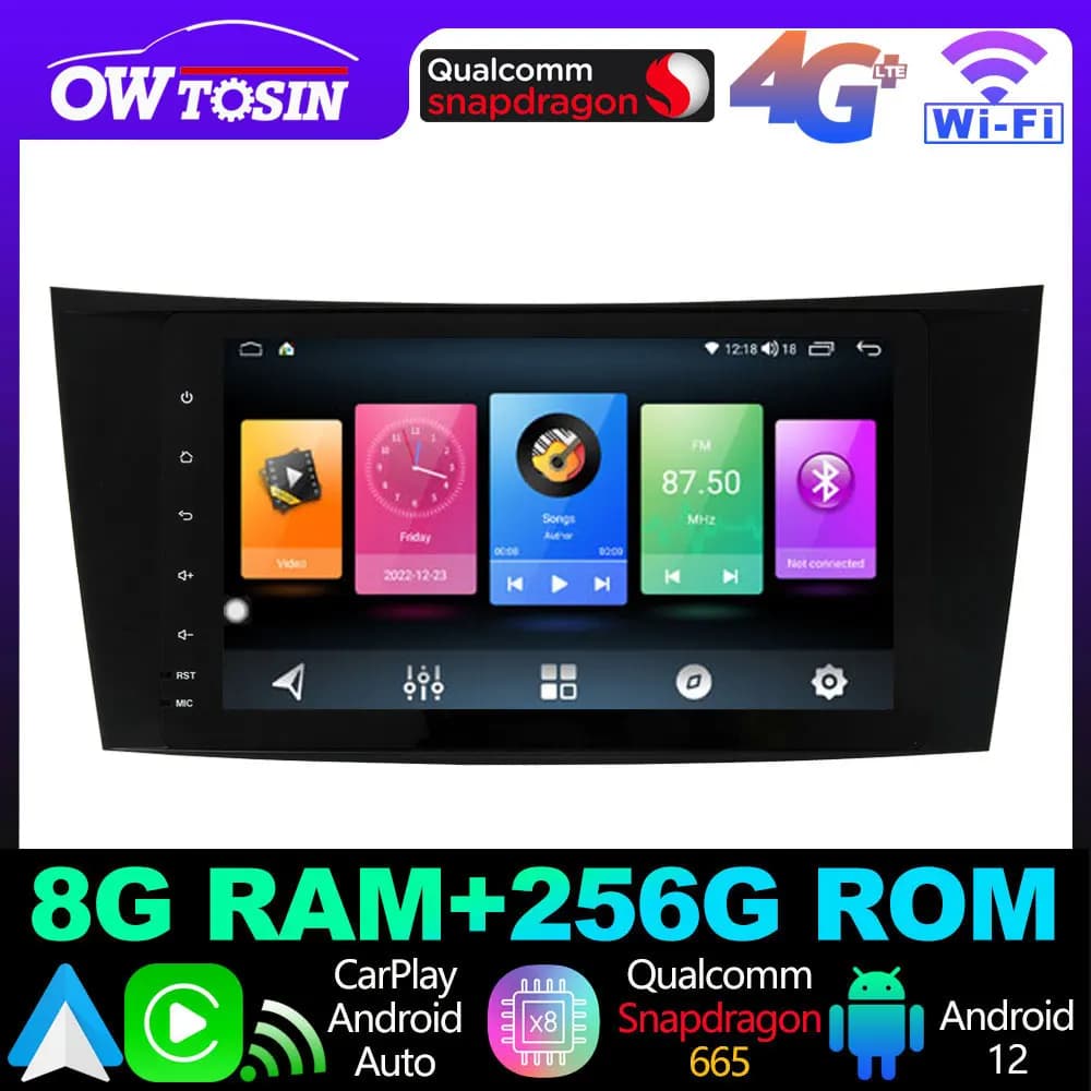 8 "Qualcomm 665 Android 13 12G + 256G Auto DSP Radio Per Mercedes Benz Classe E W211 CLS C219 W463 WiFi CarPlay GPS Video Multimediale