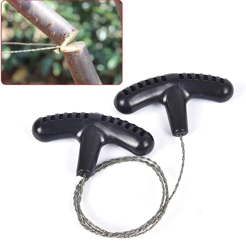 Stainless Steel Portable Wire Saw With Toe Handle Pocket Manual Cutting Chain Saw For Outdoor Camping Hiking Survival Tool