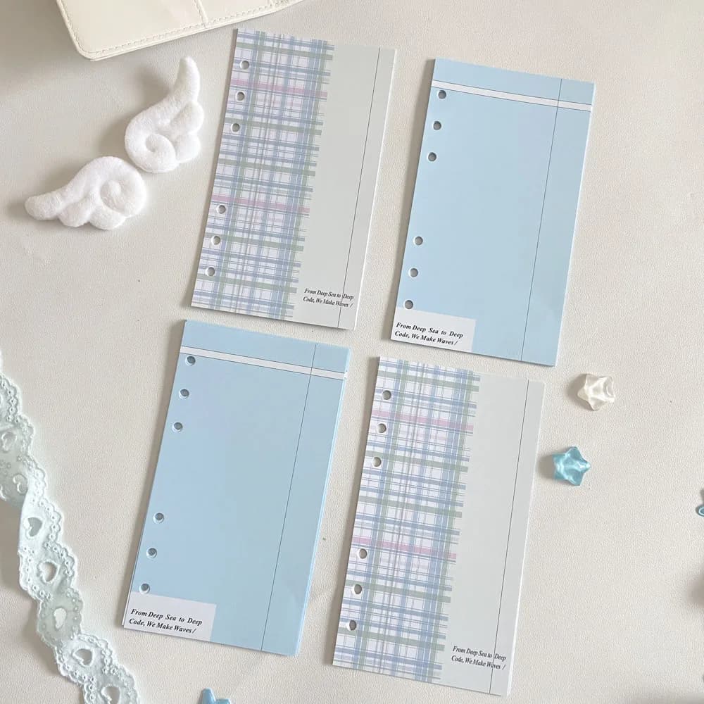 30pcs A6 Personal Paper Refill Minimalist Clean Design 120gsm 3.75" x 6.75" for Loose Leaf Binder Notebook Journal
