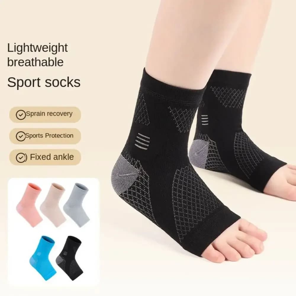 1 paio di tutore per caviglia sportivo anti distorsione per ridurre le vibrazioni, protezione delle articolazioni, calzini a compressione, assorbimento del sudore, elastico